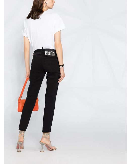 DSquared² Black Mid-rise Cropped Jeans