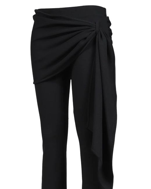 BOHEMSEO Black Strap-Tied Flared Trousers