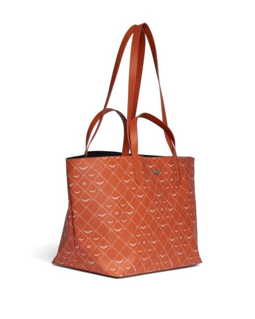 Zadig & Voltaire Z Xl Leren Shopper Met Print in het Orange