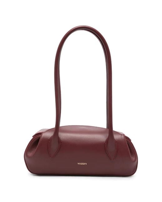 Yuzefi Purple Mini Oyster Logo-Detail Shoulder Bag