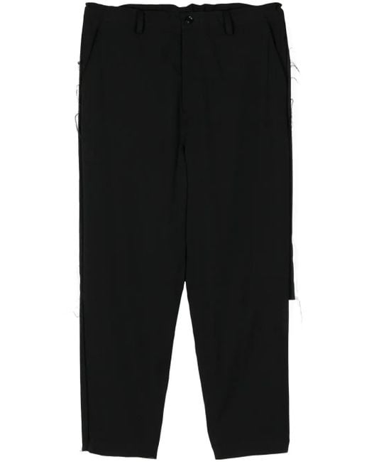 Y's Yohji Yamamoto Black Tapered-Hose Mit Ungesäumten Kanten
