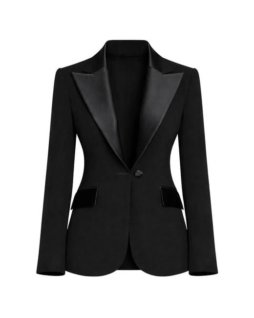 Elie Saab Black Satin Blazer