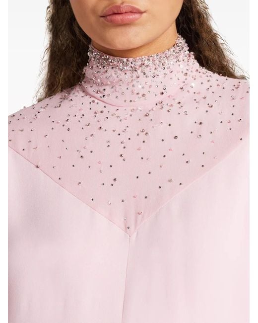 Versace Pink Crystal-Embellished Silk Gown