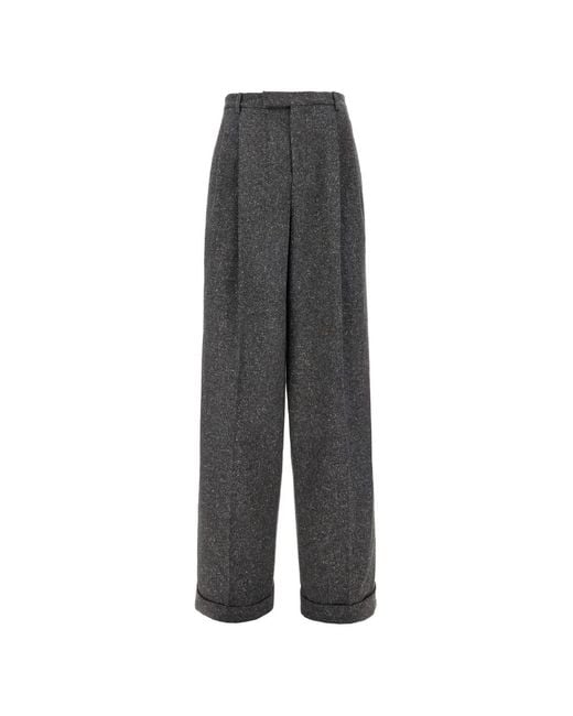 Valentino Garavani Gray Pleated Trousers for men
