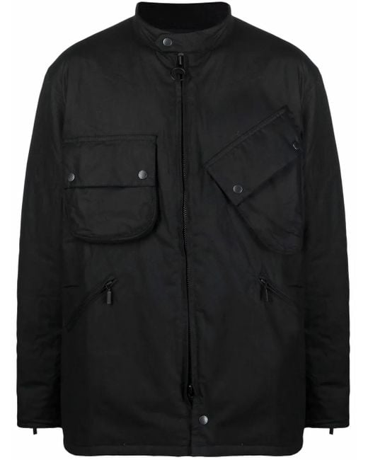 Barbour Black Multi-Pocket Zip-Up Jacket for men