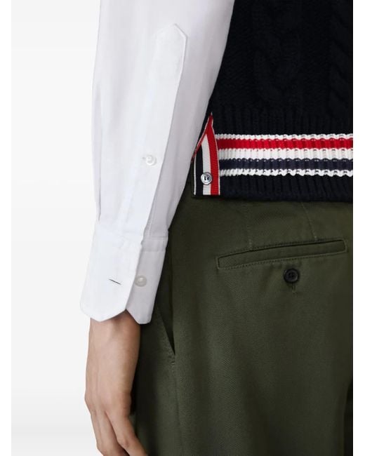 Thom Browne Kabelgebreide Spencer in het Blue voor heren