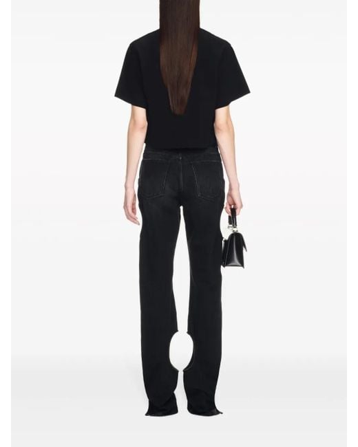 Off-White c/o Virgil Abloh Blue Meteor Cut-out Straight-leg Jeans