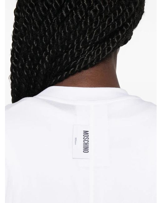 Moschino White Logo-Tag T-Shirt