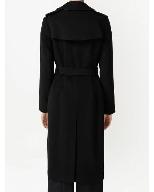 Burberry Black Cashmere Kensington Trench Coat
