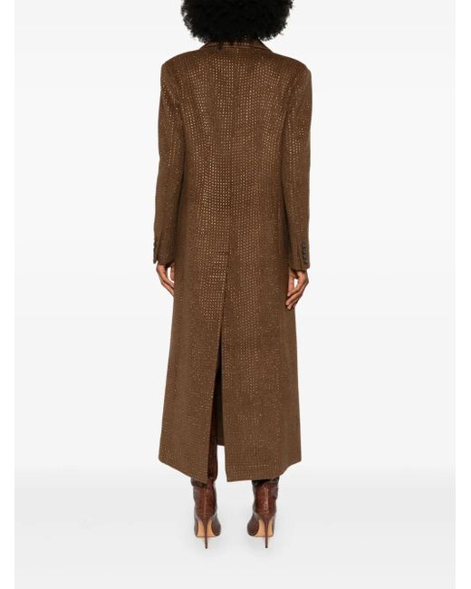 Abrigo con apliques de strass y cinturón GIUSEPPE DI MORABITO de color Brown