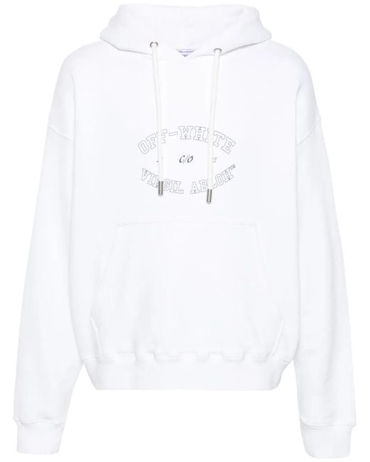 Off-White c/o Virgil Abloh White Off- Cotton Hoodie With Print for men