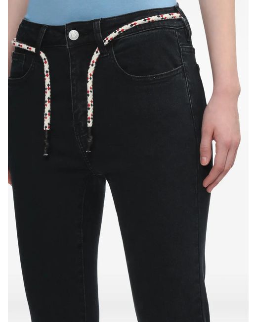 A Bathing Ape Black Rope-Belt Straight-Leg Jeans