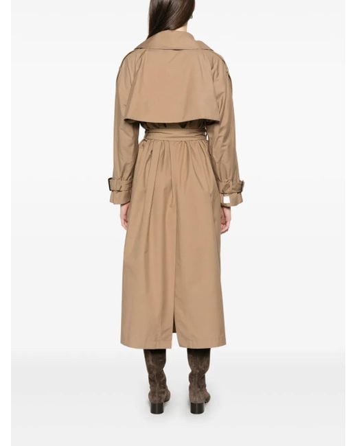 Max Mara Natural Belted Trench Coat With Double-Breasted Design