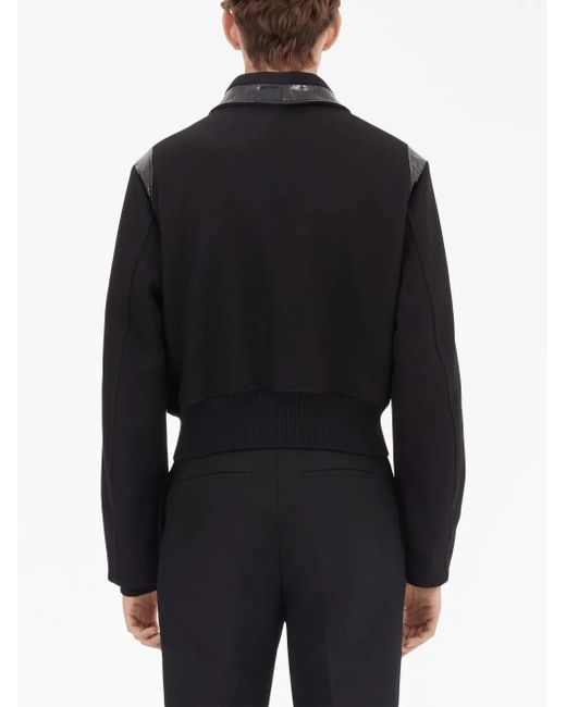 Ferragamo Black Pointed-Flat Collar Wool Jacket for men