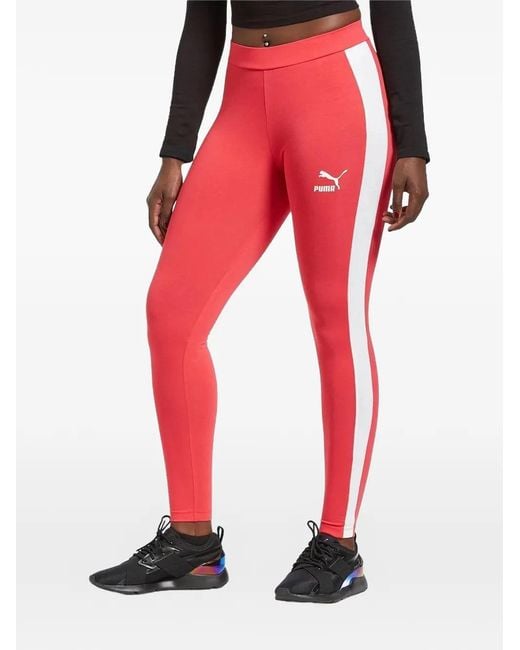PUMA Red Logo-Print Track Pants