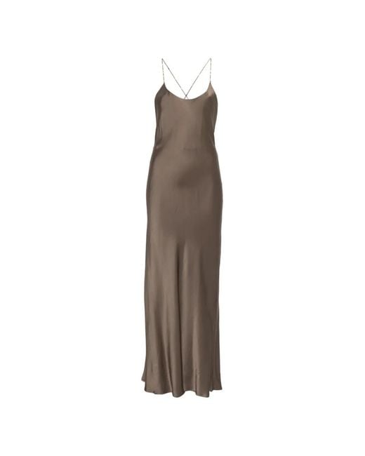 Ottod'Ame Natural Robe Longue À Fines Bretelles