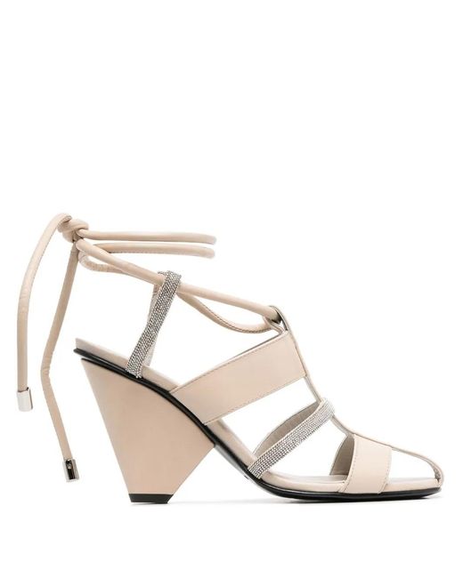 Fabiana Filippi White 100Mm Leather Sandals