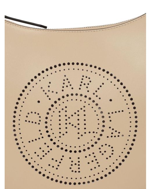 Karl Lagerfeld White K/circle Moon Perforated-logo Shoulder Bag