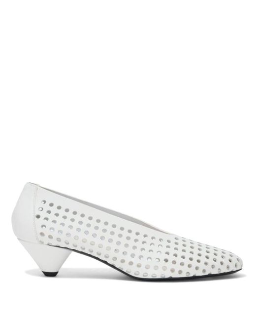Proenza Schouler Perforated Cone 40mm レザーパンプス White