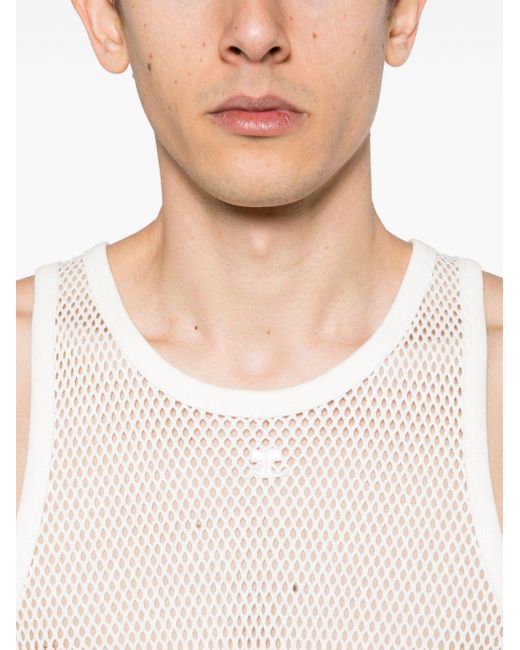 Courreges White Ac Mesh Tank Top for men