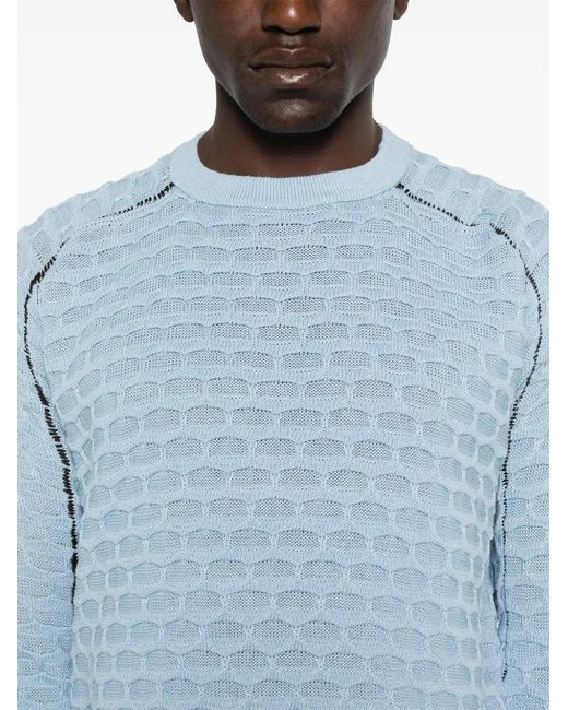 Isa Boulder Blue Crew-Neck Sweater for men