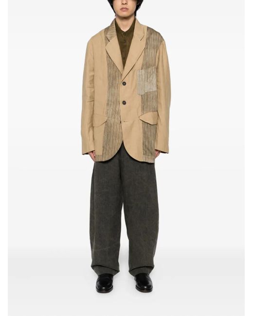 Ziggy Chen Natural Striped Blazer for men