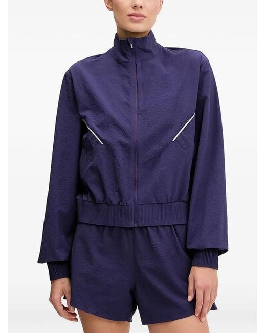 Casall Blue Zip-Up High-Neck Jacket