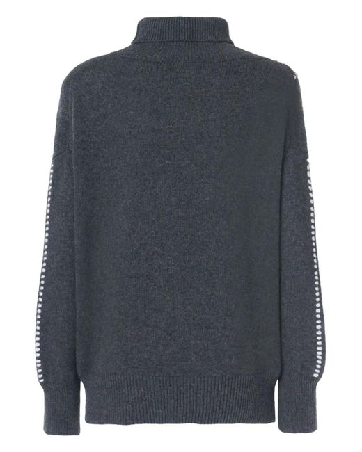 Malo Black Virgin Wool Sweater