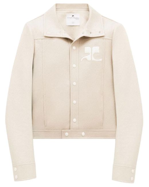 Courreges Natural Cropped Silk And Nylon Jacket for men
