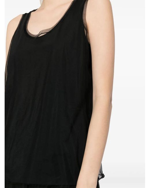 JNBY Black Mesh-Detailing Top