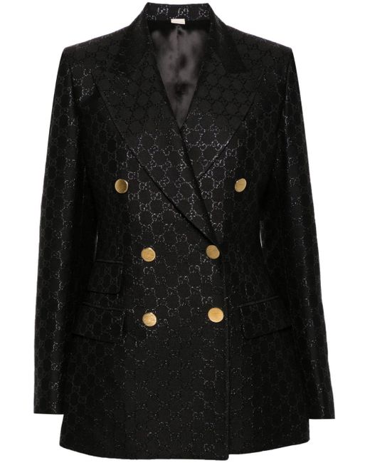 Veste de costume en laine mélangée GG Gucci en coloris Black