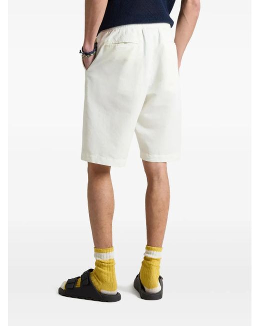 Woolrich White Linen Shorts for men
