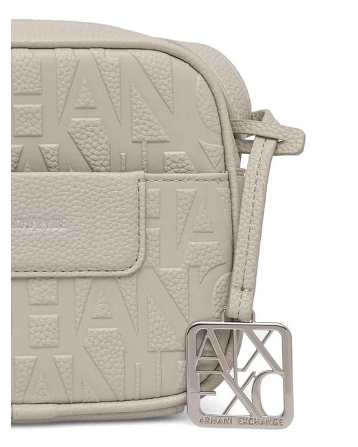 ARMANI EXCHANGE Gray Logo-Embossed Crossbody Bag