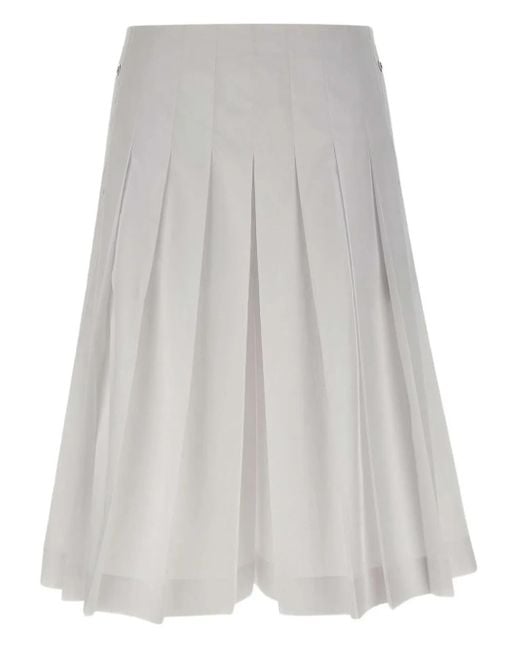 Iceberg White Cotton Pleated Skirt