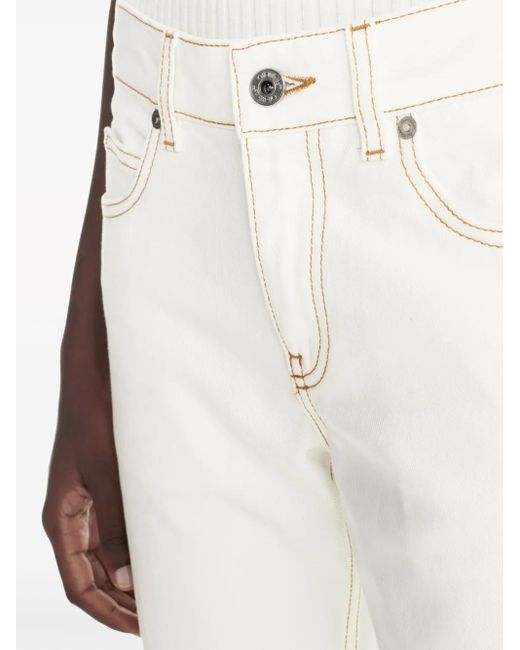 Off-White c/o Virgil Abloh White Contrast-Stitching Straight-Leg Jeans