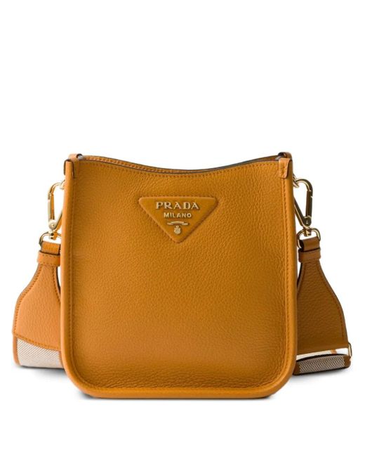 Prada Brown Mini-Schultertasche Aus Leder