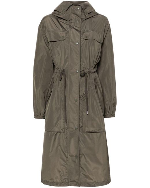 Moncler Gray Mantio Hooded Parka Coat