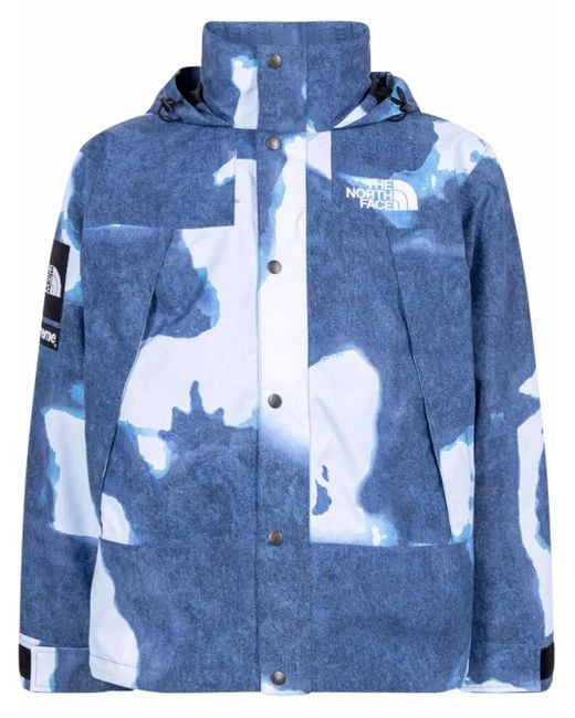 Supreme Blue X Tnf Jeansjacke Mit Bleach-Effekt