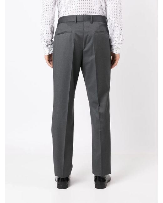 Boss Gray Straight-Leg Tailored Trousers for men