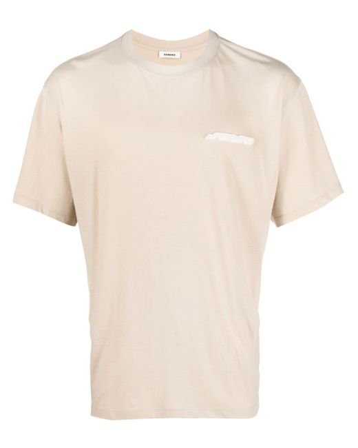 Sandro Natural Logo-appliqué Cotton T-shirt for men