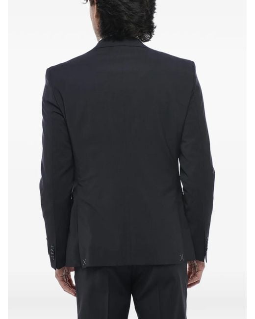 Corneliani Black Single-Breasted Flap-Pocket Suit for men