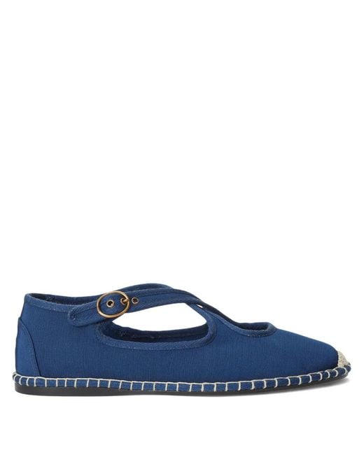 Polo Ralph Lauren Blue Crisscross Grosgrain Espadrille