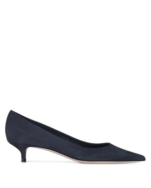 Jimmy Choo Blue Amelia Pointed-Toe Suede Pumps