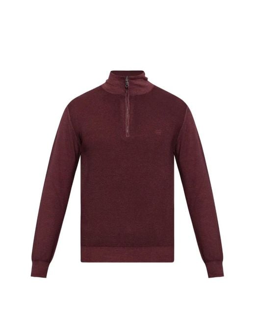 Etro Purple Quarter-Zip Wool Sweater for men