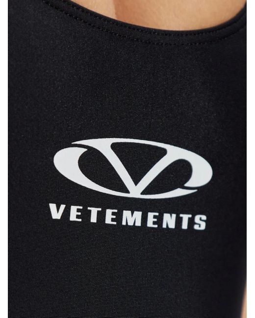 Vetements Black Logo-Print Swimsuit