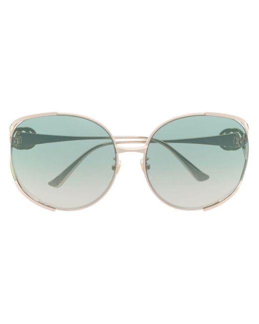 Gucci Interlocking G Oversized Sunglasses in Blue | Lyst