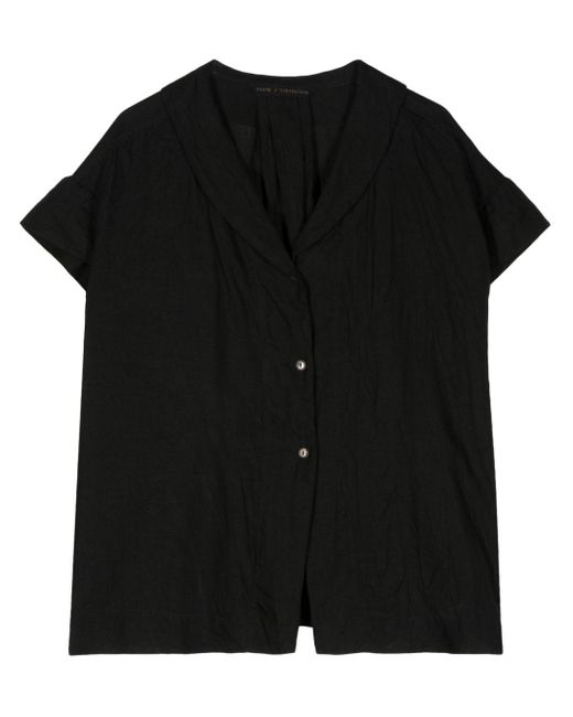 Forme D'expression Black Shawl-collar Linen Shirt