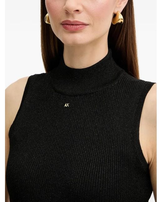 ARMANI EXCHANGE Black Ribbed Tank Top