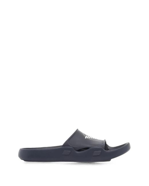 Emporio Armani White Logo-Print Slip-On Sandals for men