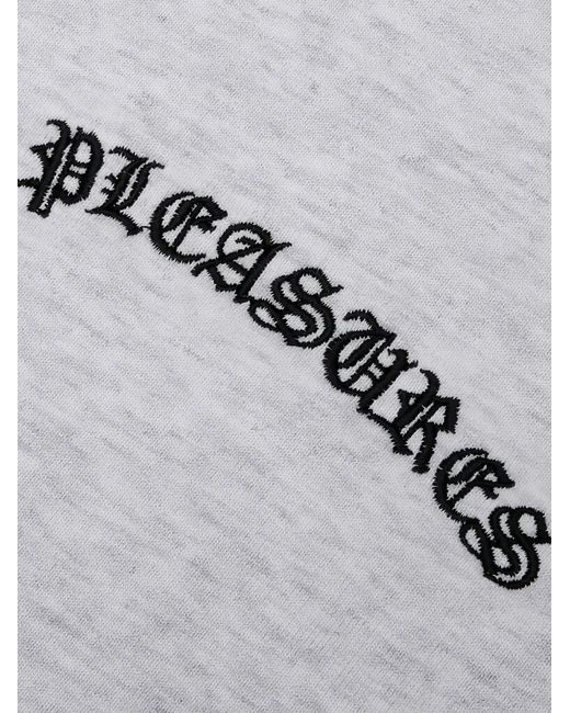 Pleasures Gray Zip Embroidered Hoodie for men